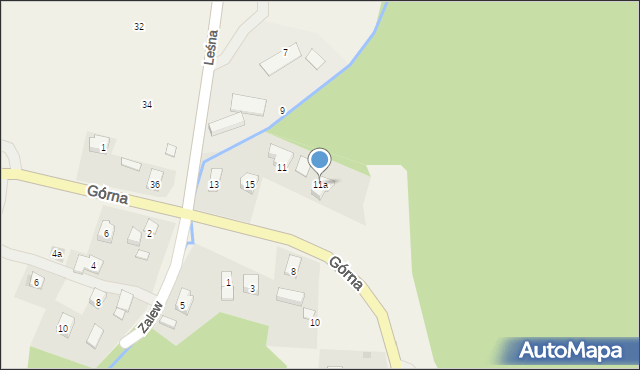 Mymoń, Leśna, 11a, mapa Mymoń