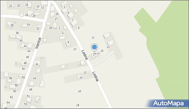 Myślachowice, Leśna, 17, mapa Myślachowice