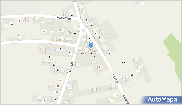 Myślachowice, Leśna, 2, mapa Myślachowice