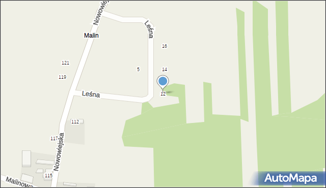 Mysłaków, Leśna, 12, mapa Mysłaków