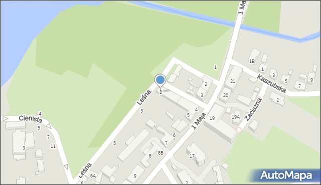 Myślibórz, Leśna, 2, mapa Myślibórz