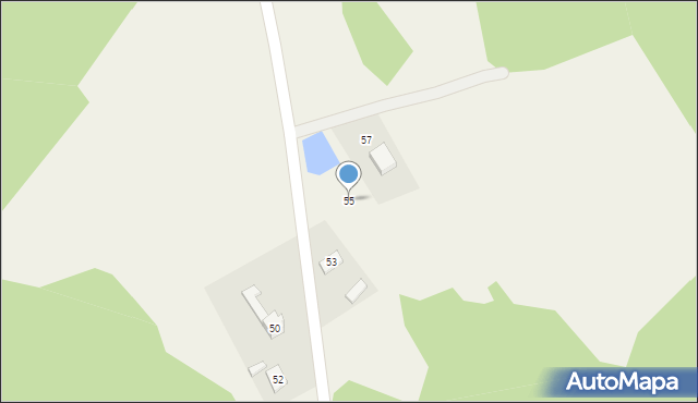 Mysłów, Leśna, 55, mapa Mysłów