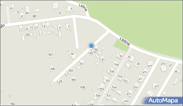 Mysłowice, Leśna, 61, mapa Mysłowice