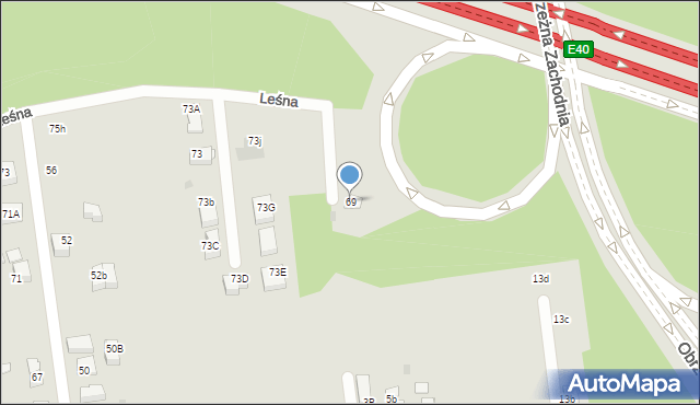 Mysłowice, Leśna, 69, mapa Mysłowice