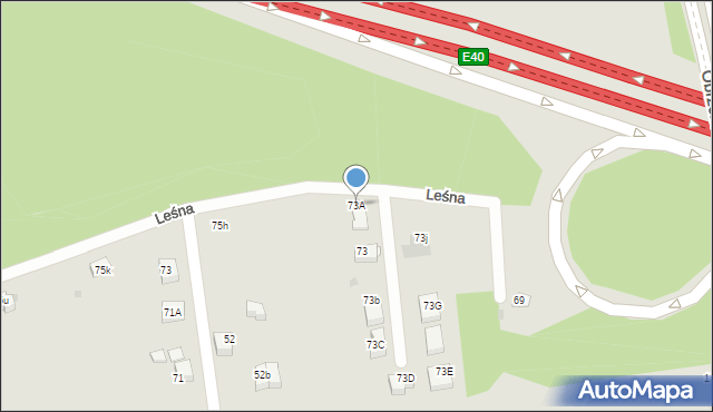 Mysłowice, Leśna, 73A, mapa Mysłowice