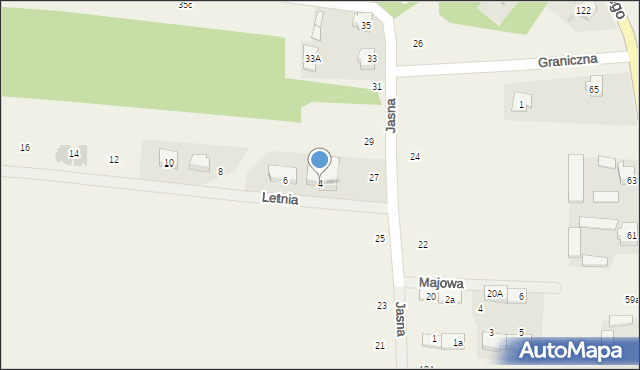 Myszczyn, Letnia, 4, mapa Myszczyn