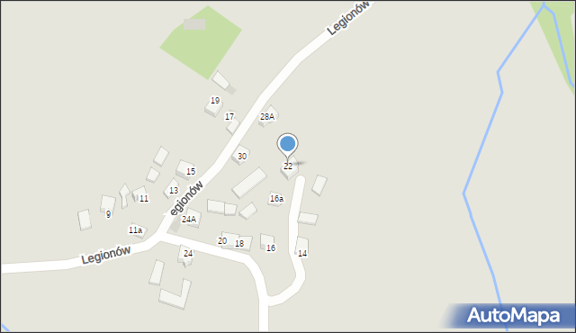 Myszków, Legionów, 22, mapa Myszków