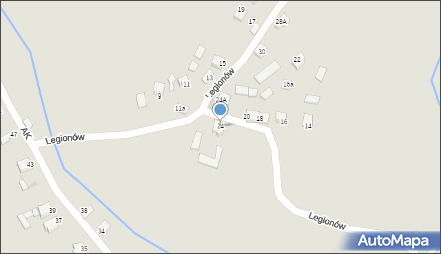 Myszków, Legionów, 24, mapa Myszków