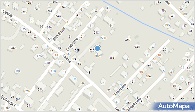 Myszków, Leśna, 50A, mapa Myszków