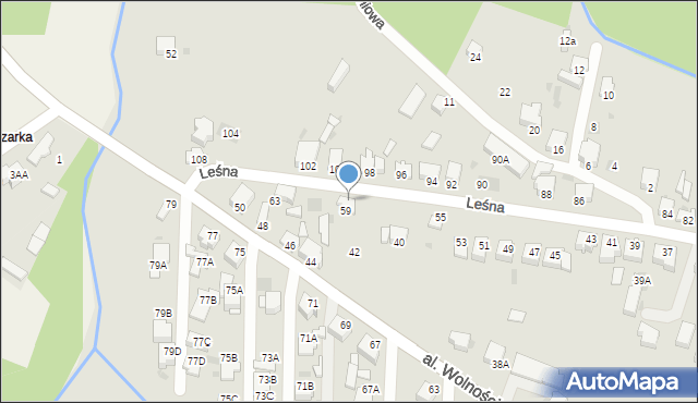 Myszków, Leśna, 61, mapa Myszków