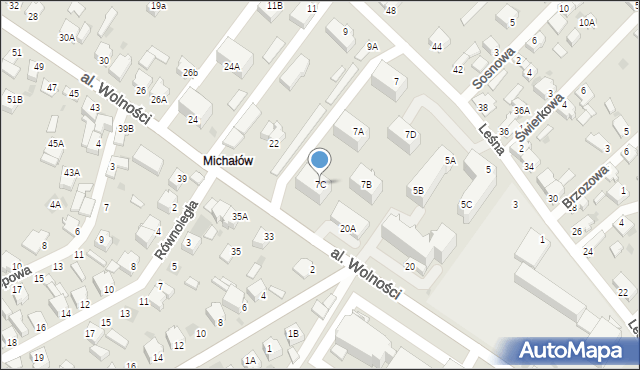 Myszków, Leśna, 7C, mapa Myszków