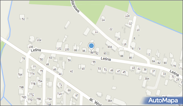 Myszków, Leśna, 94, mapa Myszków