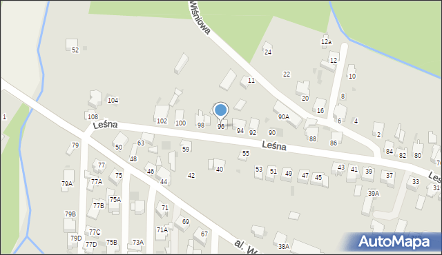 Myszków, Leśna, 96, mapa Myszków