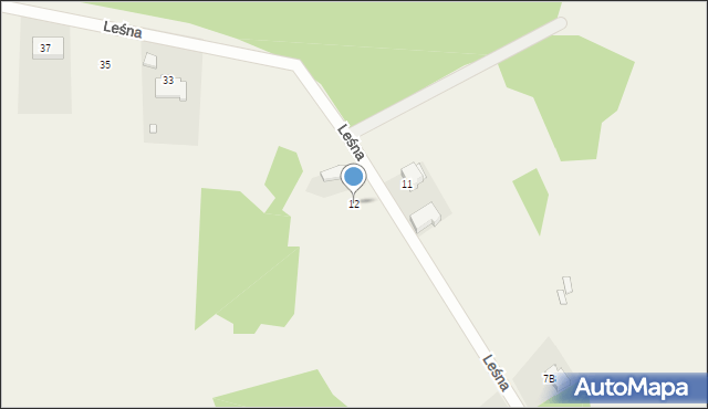 Myszkowice, Leśna, 12, mapa Myszkowice
