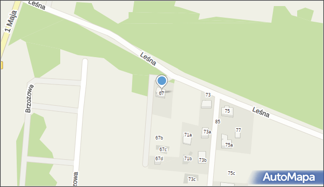 Myszkowice, Leśna, 67, mapa Myszkowice