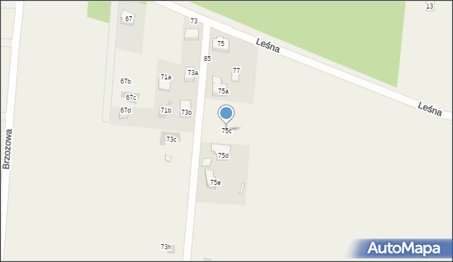 Myszkowice, Leśna, 75c, mapa Myszkowice