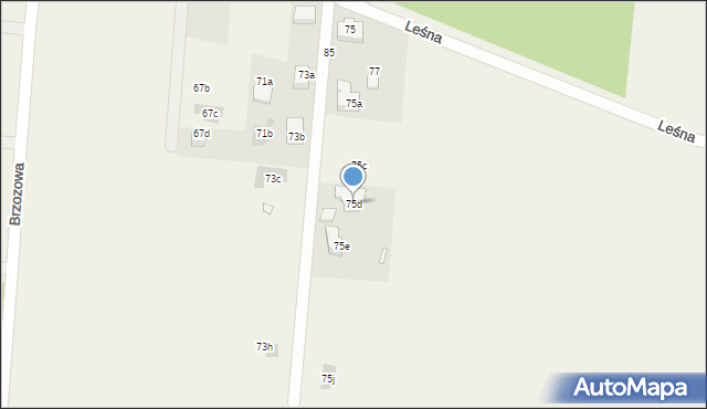 Myszkowice, Leśna, 75d, mapa Myszkowice