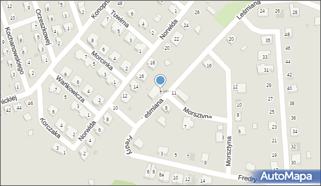 Namysłów, Leśmiana Bolesława, 7, mapa Namysłów