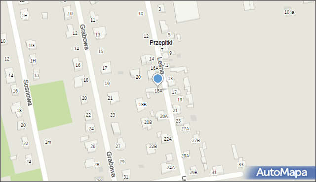 Nasielsk, Leśna, 18A, mapa Nasielsk