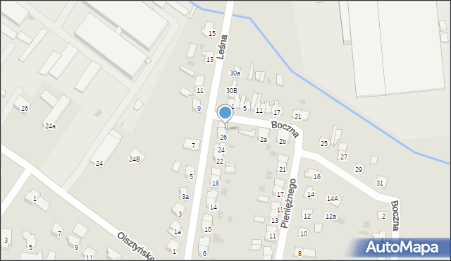 Nidzica, Leśna, 28, mapa Nidzica