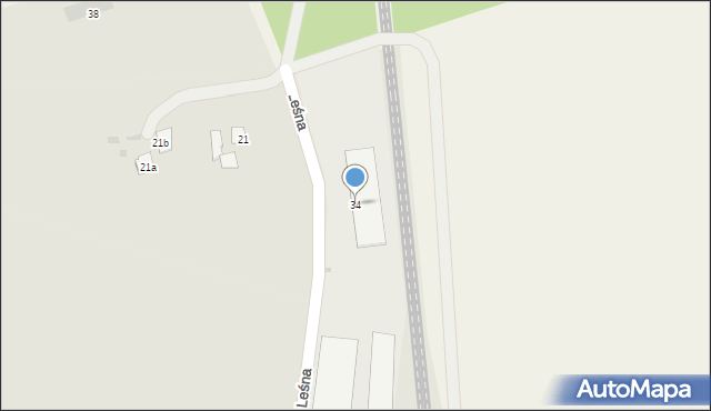 Nidzica, Leśna, 34, mapa Nidzica