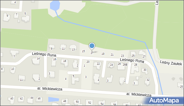 Niemcz, Leśnego Runa, 17, mapa Niemcz