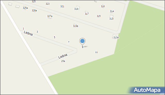 Niesiołowice, Leśna, 9, mapa Niesiołowice