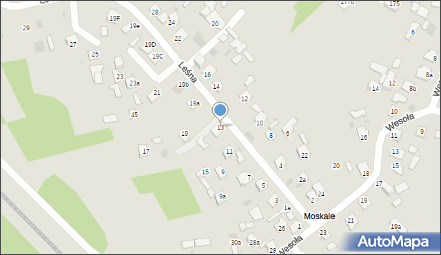 Nisko, Leśna, 13, mapa Nisko