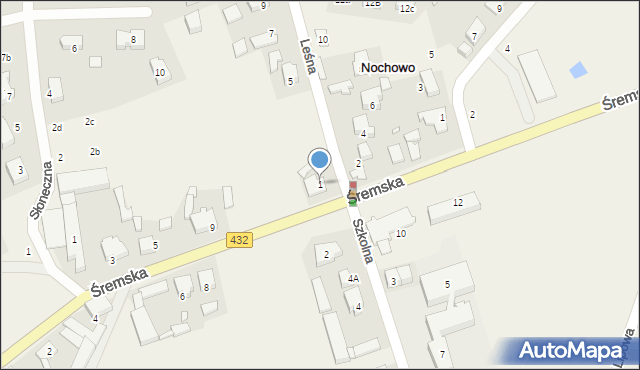 Nochowo, Leśna, 1, mapa Nochowo