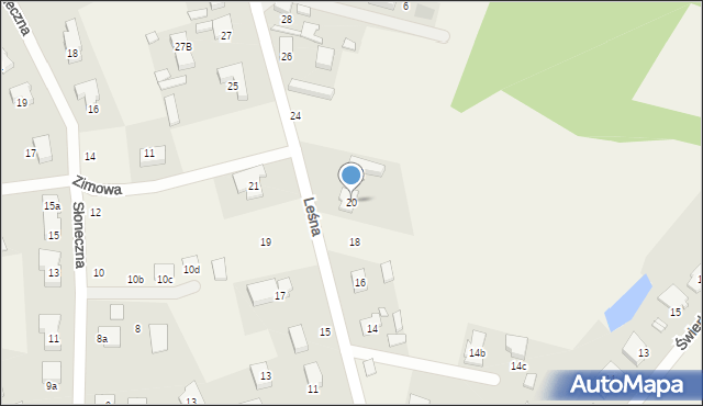 Nochowo, Leśna, 20, mapa Nochowo