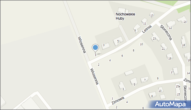 Nochowo, Letnia, 1, mapa Nochowo