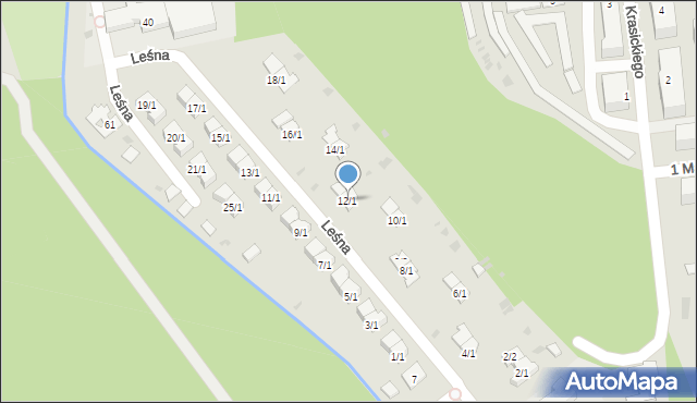 Nowa Dęba, Leśna, 12/1, mapa Nowa Dęba