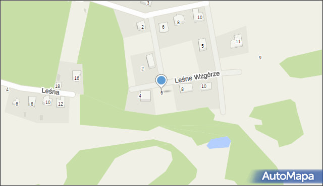 Nowa Karczma, Leśne Wzgórze, 6, mapa Nowa Karczma