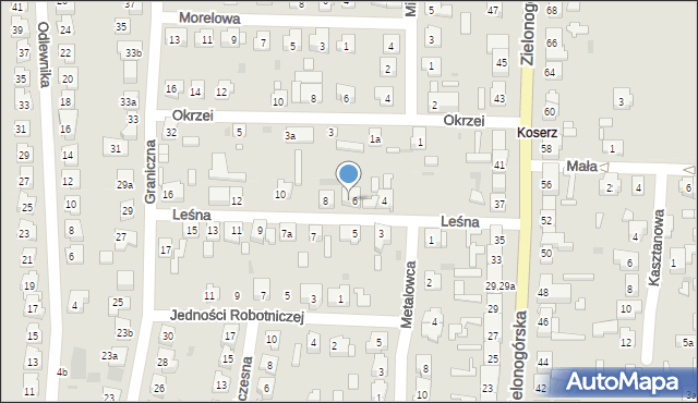 Nowa Sól, Leśna, 6a, mapa Nowa Sól