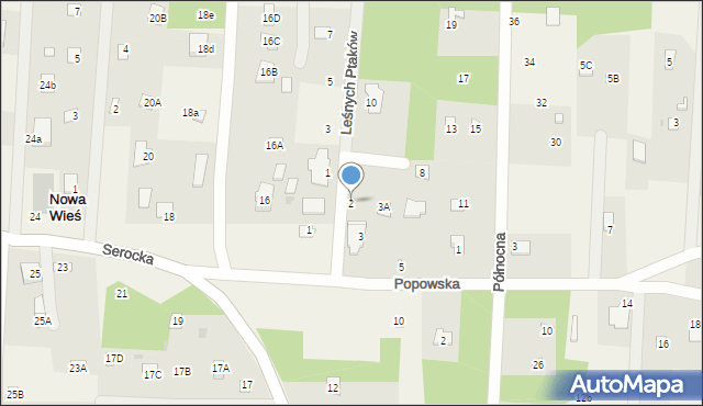 Nowa Wieś, Leśnych Ptaków, 2, mapa Nowa Wieś