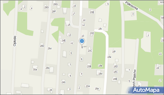 Nowa Wieś, Letniskowa, 8, mapa Nowa Wieś