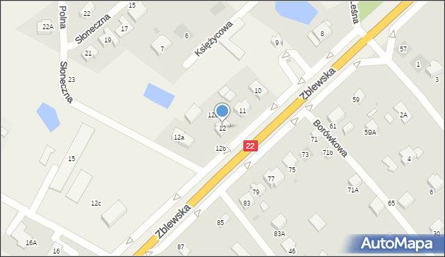 Nowa Wieś Rzeczna, Leśna, 12, mapa Nowa Wieś Rzeczna