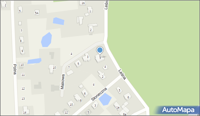 Nowa Wieś Rzeczna, Leśna, 3, mapa Nowa Wieś Rzeczna