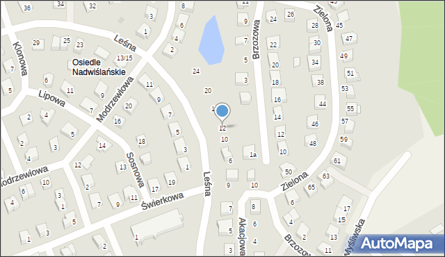 Nowe, Leśna, 12, mapa Nowe