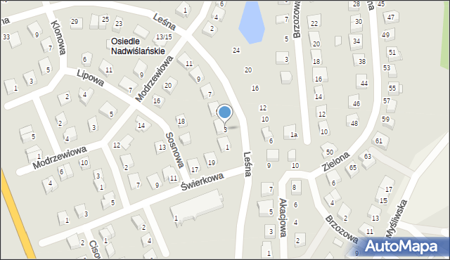 Nowe, Leśna, 3, mapa Nowe