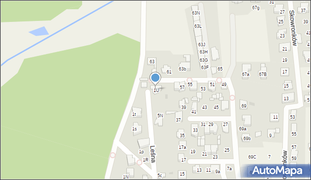 Nowe Chechło, Leśna, 1U, mapa Nowe Chechło