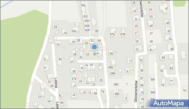 Nowe Chechło, Leśna, 45, mapa Nowe Chechło