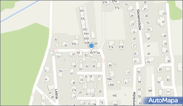 Nowe Chechło, Leśna, 51, mapa Nowe Chechło