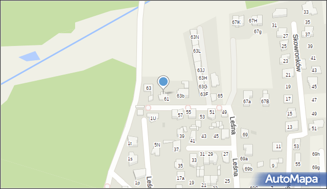 Nowe Chechło, Leśna, 63A, mapa Nowe Chechło