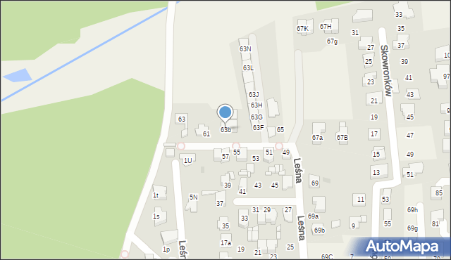 Nowe Chechło, Leśna, 63b, mapa Nowe Chechło