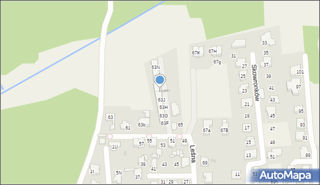 Nowe Chechło, Leśna, 63K, mapa Nowe Chechło