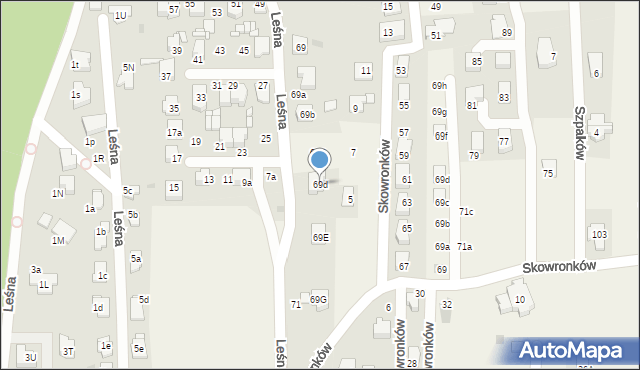 Nowe Chechło, Leśna, 69d, mapa Nowe Chechło
