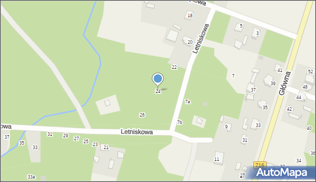 Nowe Chrusty, Letniskowa, 24, mapa Nowe Chrusty
