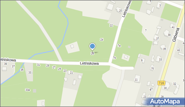 Nowe Chrusty, Letniskowa, 26, mapa Nowe Chrusty