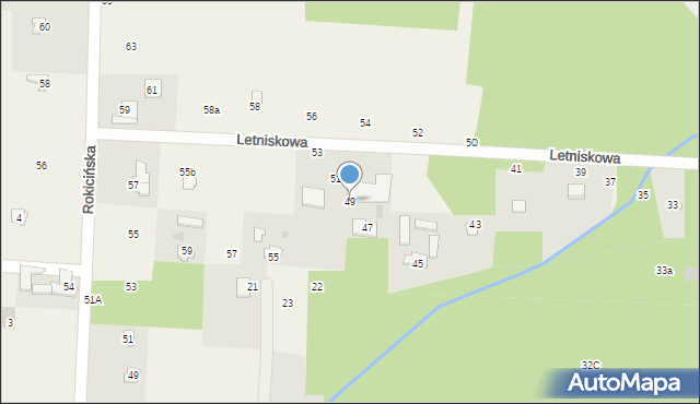 Nowe Chrusty, Letniskowa, 49, mapa Nowe Chrusty